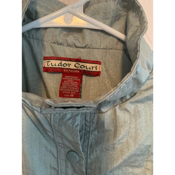 Tudor Court Windbreaker Women's M Silver Lined Cottage Grandma Vibe - Picture 2 of 6
